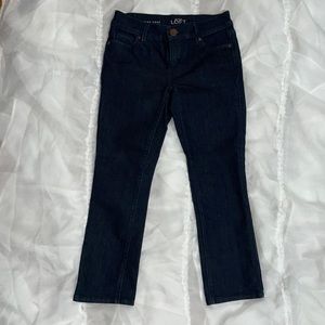 Ann Taylor Loft Dark Wash Modern Kick Crop Jeans Size 24/00P